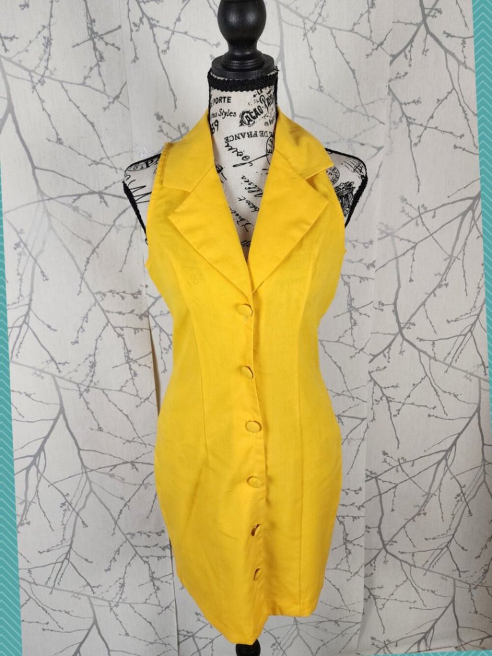 Vittoria Virini VTG Cotton Blend Retro Collar Sheath Dress